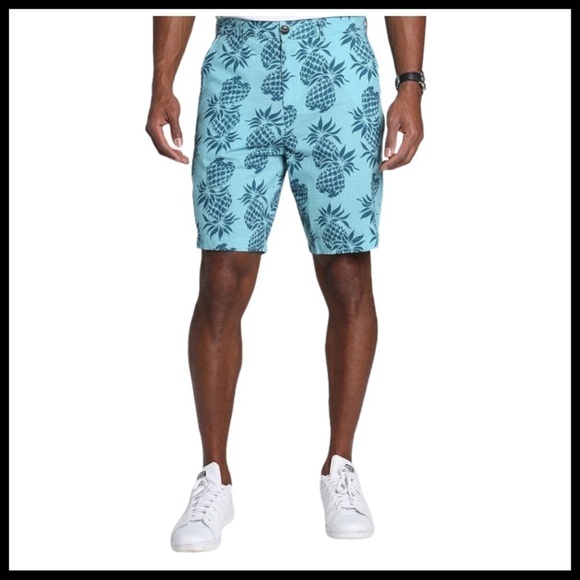 ZACHS NEW YORK Pineapple Print Seersucker Shorts - Picture 1 of 8